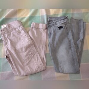 Bundle of grey and pink womens jeans